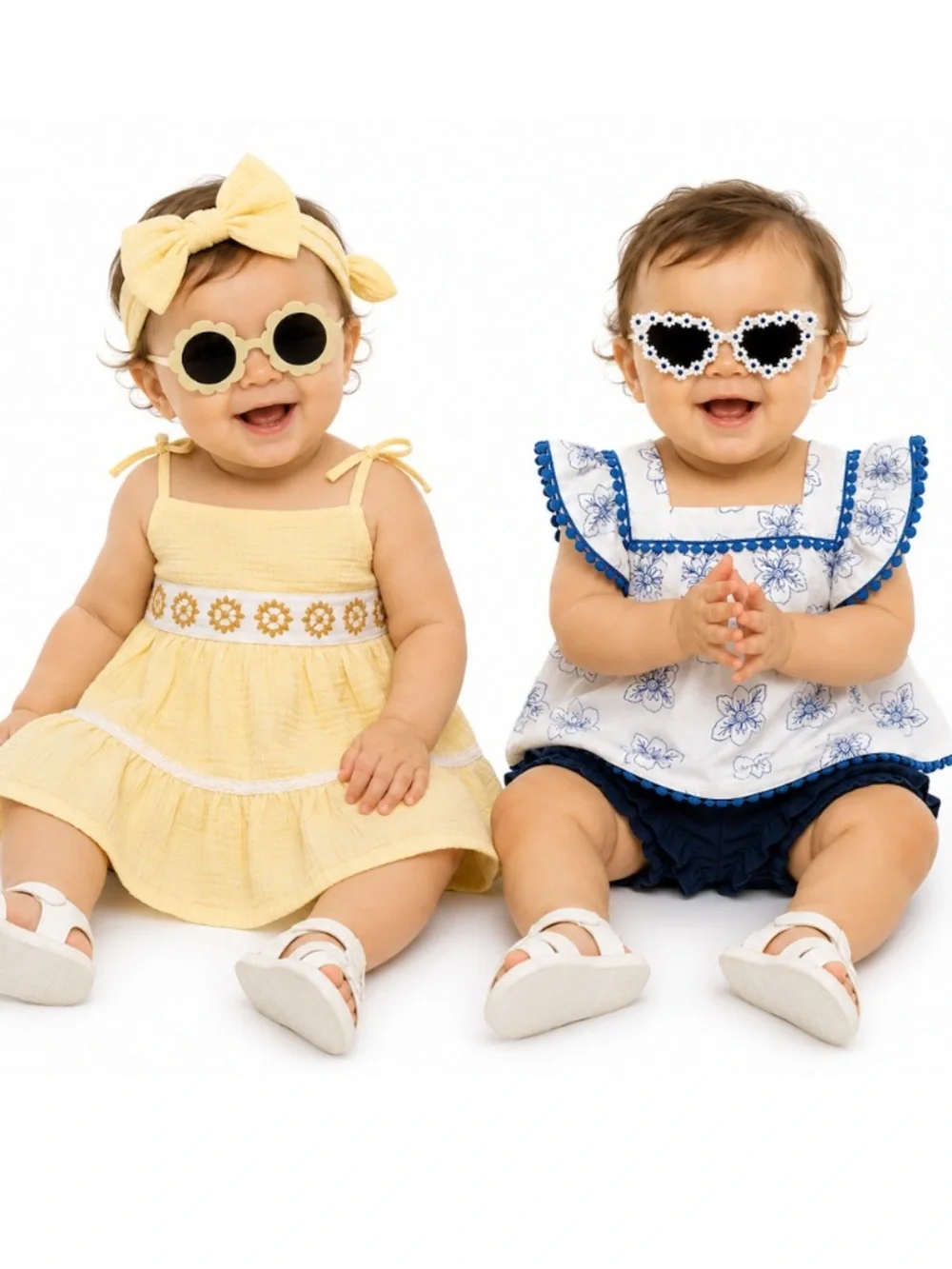 NEW - 2 Set Bundle Rachel Zoe Baby Yellow & Blue 18M w Headband & Sunglasses